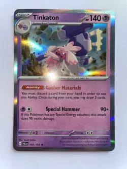 Pokemon Tinkaton Sv02 Paldea Evolved Reverse Holo Card 105/193 Near Mint NM - Image 1