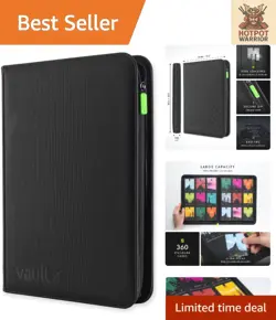 Exo-Tec 9-Pocket Trading Card Zip Binder - 360 Cards, Lightweight Protection - Image 1