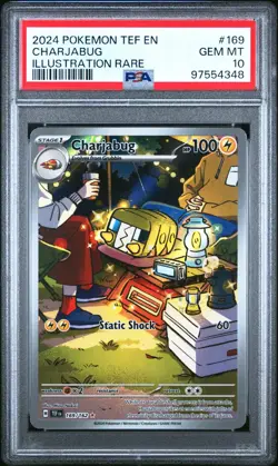 Pokemon TCG Charjabug 169/162 Temporal Forces Illustration Rare Card - PSA 10 - Image 1