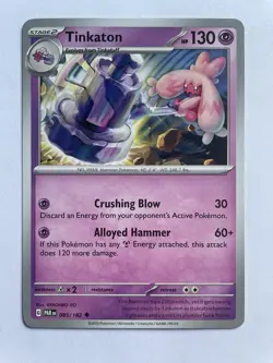 Pokemon 2023 Scarlet & Violet Paradox Rift Tinkaton Card 85/182 Base Set - Image 2