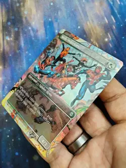 NM Borderless Foil Web-Warriors, MTG, Marvel's Spider-Man, Magic, 203 - Image 2