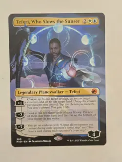 Teferi, Who Slows The Sunset - Borderless - Midnight Hunt - Near Mint - MTG - Image 1