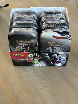 Pokemon TCG Black Bolt And White Flare Unova Mini Tin Set of 8 with Display Box! - Image 1
