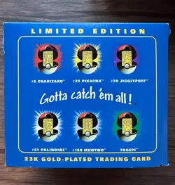SEALED Set of 6 Blue Burger King Pokemon 23K Plated Trading Card Pokeballs - Image 5
