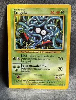 Tangela 066/102 Base Set Regular Pokemon TCG Heavily Played - Image 1