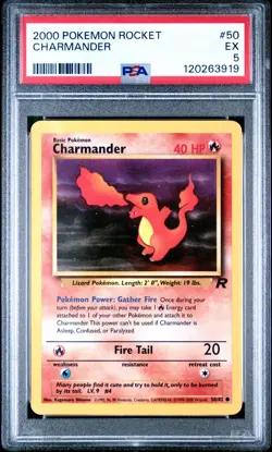 2000 POKEMON ROCKET #50 CHARMANDER PSA 5 - Image 1