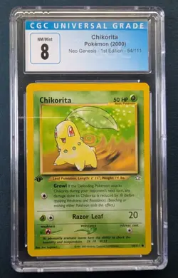 Chikorita 1st Edition - Neo Genesis 54/111 - CGC 8 - Graded Mint - Pokemon 2000 - Image 1
