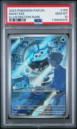 2023 POKEMON PAR EN-PARADOX RIFT ILLUSTRATION RARE #189 MANTYKE PSA 10 - Image 1