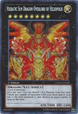 Yugioh! LP Hieratic Sun Dragon Overlord of Heliopolis - GAOV-EN048 - Secret Rare - Image 1