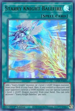Yugioh! Starry Knight Balefire - GFTP-EN031 - Ultra Rare - 1st Edition Near Mint - Image 1