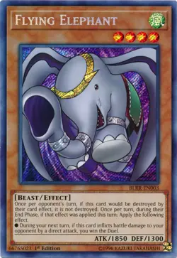Yugioh! LP Flying Elephant - BLRR-EN003 - Secret Rare - 1st Edition Lightly Play - Image 1