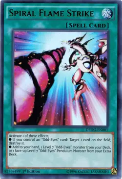 Yugioh! LP Spiral Flame Strike - DPDG-EN001 - Ultra Rare - 1st Edition Lightly P - Image 1