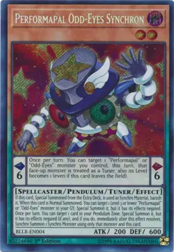 Yugioh! LP Performapal Odd-Eyes Synchron - BLLR-EN004 - Secret Rare - 1st Editio - Image 1