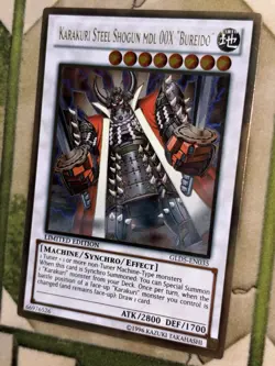 YuGiOh KARAKURI STEEL SHOGUN MDL 00X “BUREIDO” Gold Rare GLD5-EN035 - Image 1