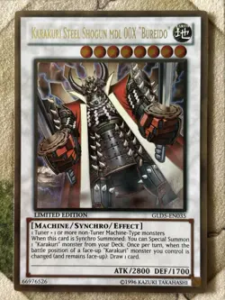 YuGiOh KARAKURI STEEL SHOGUN MDL 00X “BUREIDO” Gold Rare GLD5-EN035 - Image 2