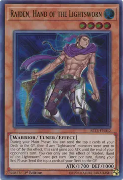 Yugioh! LP Raiden, Hand of the Lightsworn - BLLR-EN042 - Ultra Rare - 1st Editio - Image 1
