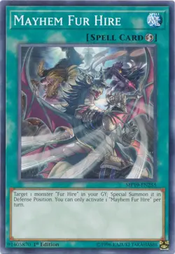 Yugioh! LP Mayhem Fur Hire - MP19-EN255 - Common - 1st Edition Lightly Played, E - Image 1