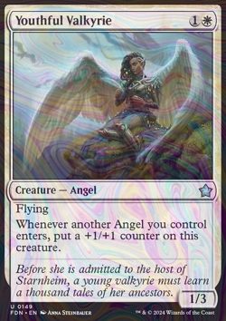 Foil Youthful Valkyrie - Foundations | MTG Card - Image 3