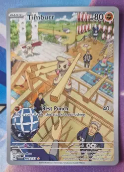 Timburr Holo Pokemon Card 183/167 Sv06: Twilight Masquerade NM-Mint TCG - Image 1