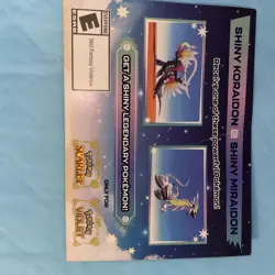 Unscratched Shiny Koraidon & Miraidon Pokemon Scarlet Violet Code Card Gamestop - Image 1