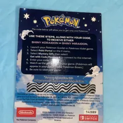 Unscratched Shiny Koraidon & Miraidon Pokemon Scarlet Violet Code Card Gamestop - Image 2
