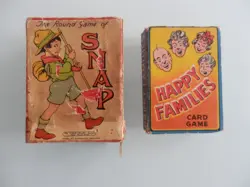 2 x PACKS VINTAGE CARDS - HAPPY FAMILIES & CHAD VALLEY SNAP - Image 1