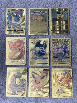 Set of 31 Pokemon Charizard,Lapras,Zolteon+++ Gold Foil Fan Art Display Cards LP - Image 3