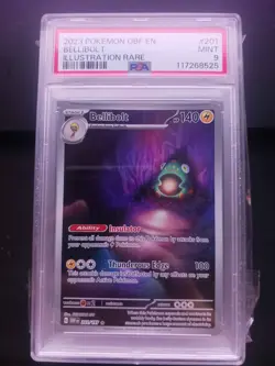 2023 Pokemon OBF EN Bellibolt Illustration Rare Card #201 PSA Mint 9 - Image 1