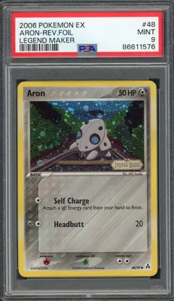 PSA 9 Aron EX Legend Maker 48/92 Reverse Holo Pokemon Card B14 - Image 1