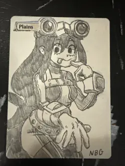 Mtg Altered Art Anime Hand Drawn Tsuyu MHA - Image 1