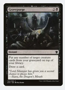 Gravepurge | Dragon of Tarkir DTK | Pauper Staple | MTG Graveyard Recursion |LP - Image 1