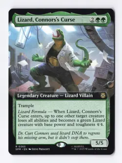 Lizard, Connors's Curse (Extended Art) 0265 (R) MTG Marvel's Spider-Man (SPM) - Image 1