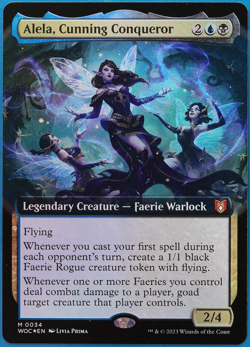 Alela Cunning Conqueror (Extended Art) FOIL Wilds Eldraine Commander NM 502052 - Image 1