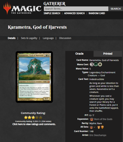 MTG Magic the Gathering The List Born of the Gods #148 Karametra God of Harvests - Image 3