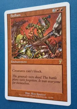 Magic the Gathering MTG 7th Edition BEDLAM VLP/EX RARE 2001 Nice! - Image 2