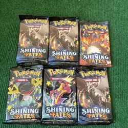 Lot of 6 Pokemon TCG Shining Fates Booster Packs - NEW/SEALED - Image 1