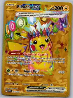 Pikachu Ex 247/191 Gold Hyper Rare - Surging Sparks - Pokemon Card - NM - Image 1