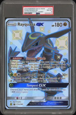 2018 Pokemon #177a Rayquaza GX Jumbo Hidden Fates Shiny Promo PSA 8 NM-MT - Image 1