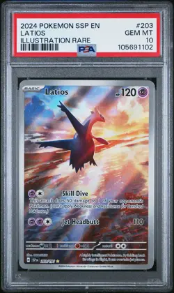 2024 POKEMON SSP EN-SURGING SPARKS ILLUSTRATION RARE #203 LATIOS PSA 10 - Image 1