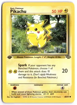 Pokemon 1st Edition Pikachu Common Jungle 60/64 LP - Image 1