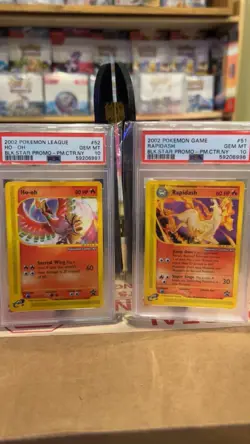 2002 POKEMON BLACK STAR PROMO POKEMON CENTER HO-OH & RAPIDASH PSA 10 SEQUENTIAL - Image 1