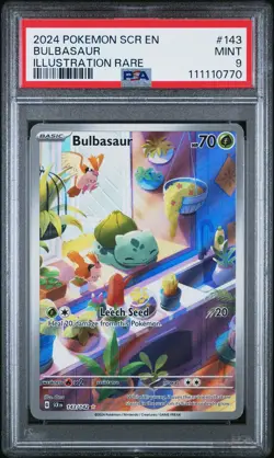 2024 POKEMON SCR EN-STELLAR CROWN ILLUSTRATION RARE #143 BULBASAUR PSA 9 - Image 1