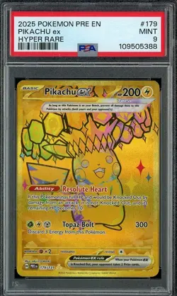 2025 Pokemon Prismatic Evolutions 179/131 PIKACHU ex Hyper Rare PSA 9 Mint - Image 1