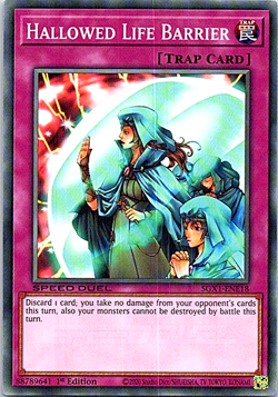 Hallowed Life Barrier SGX1-ENE18 Yu-Gi-Oh! Light Play 1st Edition - Image 1