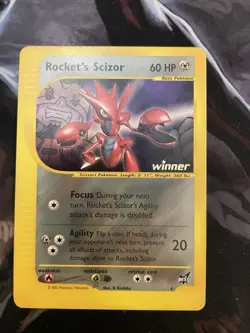 VINTAGE POKEMON PROMO CARD - BEST OF GAME - #4 ROCKET'S SCIZOR - WINNER STAMP NM - Image 1