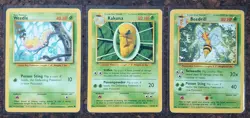 Beedrill 17/102 Non Holo Rare, Base Set Unlimited Pokemon Card + Kakuna + Weedle - Image 3