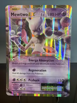 Pokemon TCG Mewtwo EX 180 HP Holo Rare Card 2016 XY Breakpoint 52/122 Jumbo - Image 1