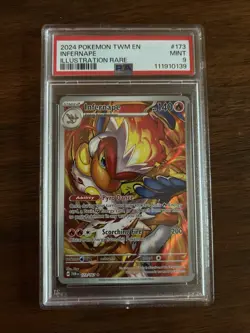Pokemon TCG Infernape Card Twilight Masquerade Illustration Rare 173/167 PSA 9 - Image 1