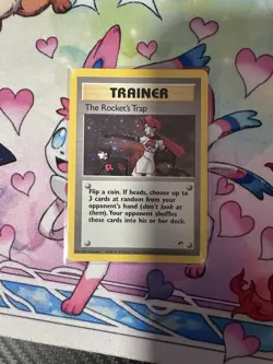 Pokemon TCG The Rockets Trap Trainer Gym Heroes Holo Card Rare LP/MP - Image 1