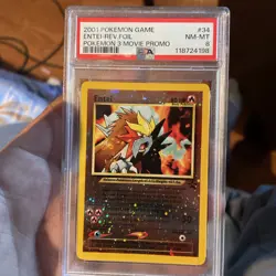 Pokemon 2001 Game Movie Reverse Holo Card Entie Movie Promo Psa 8 - Image 1